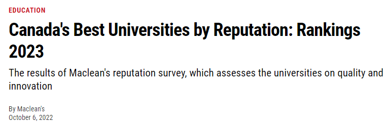留学‖麦考林发布2023年加拿大大学排名，留学必看的择校宝典！插图